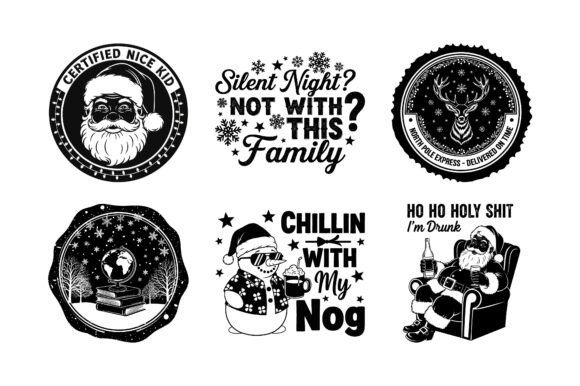 Eggnog Christmas Funny Quote SVG Bundle for Graphics & Crafts