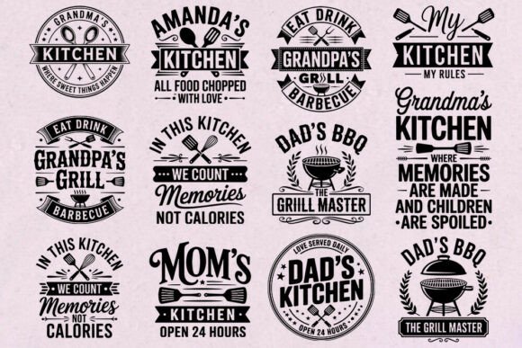 Kitchen BBQ Quote SVG Bundle: Graphics for Crafts & Branding